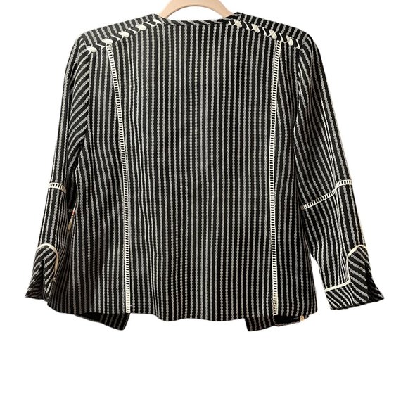 Rafaella Blazer Women Size Medium Mix Media Open Front Lightweight Preppy Causal - Picture 2 of 7